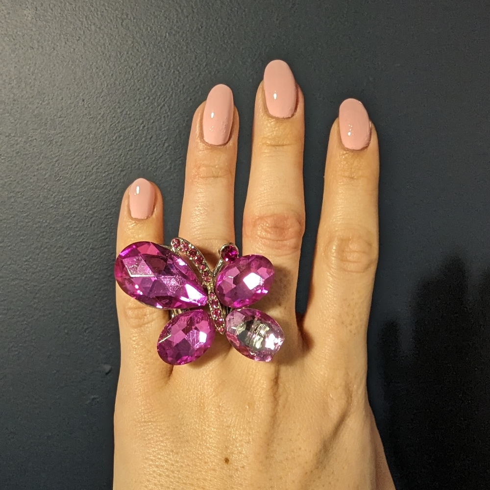 Pink Butterfly Ring